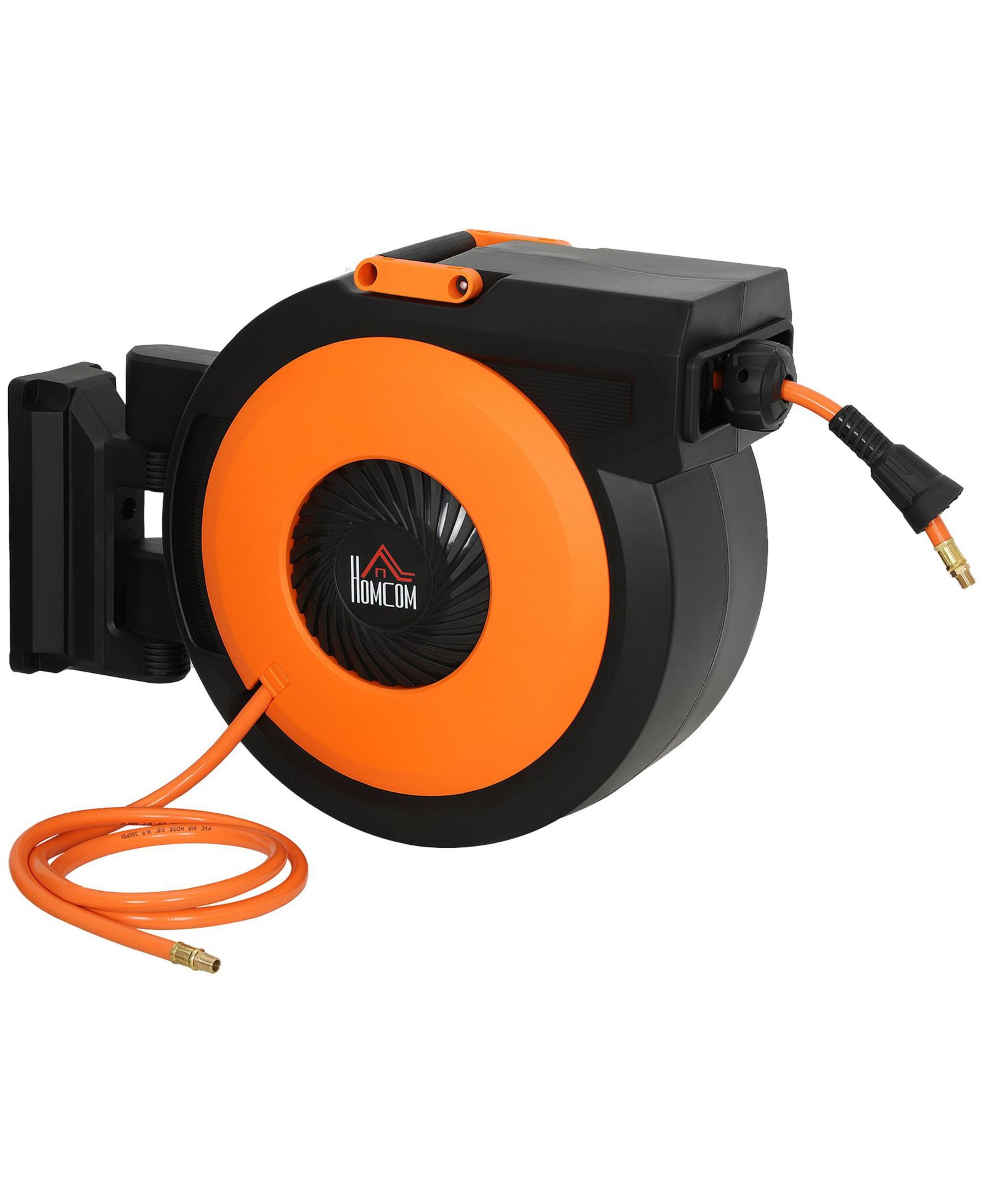 HOMCOM Retractable Air Hose Reel with Bracket, Auto Rewind Air Hose Reel