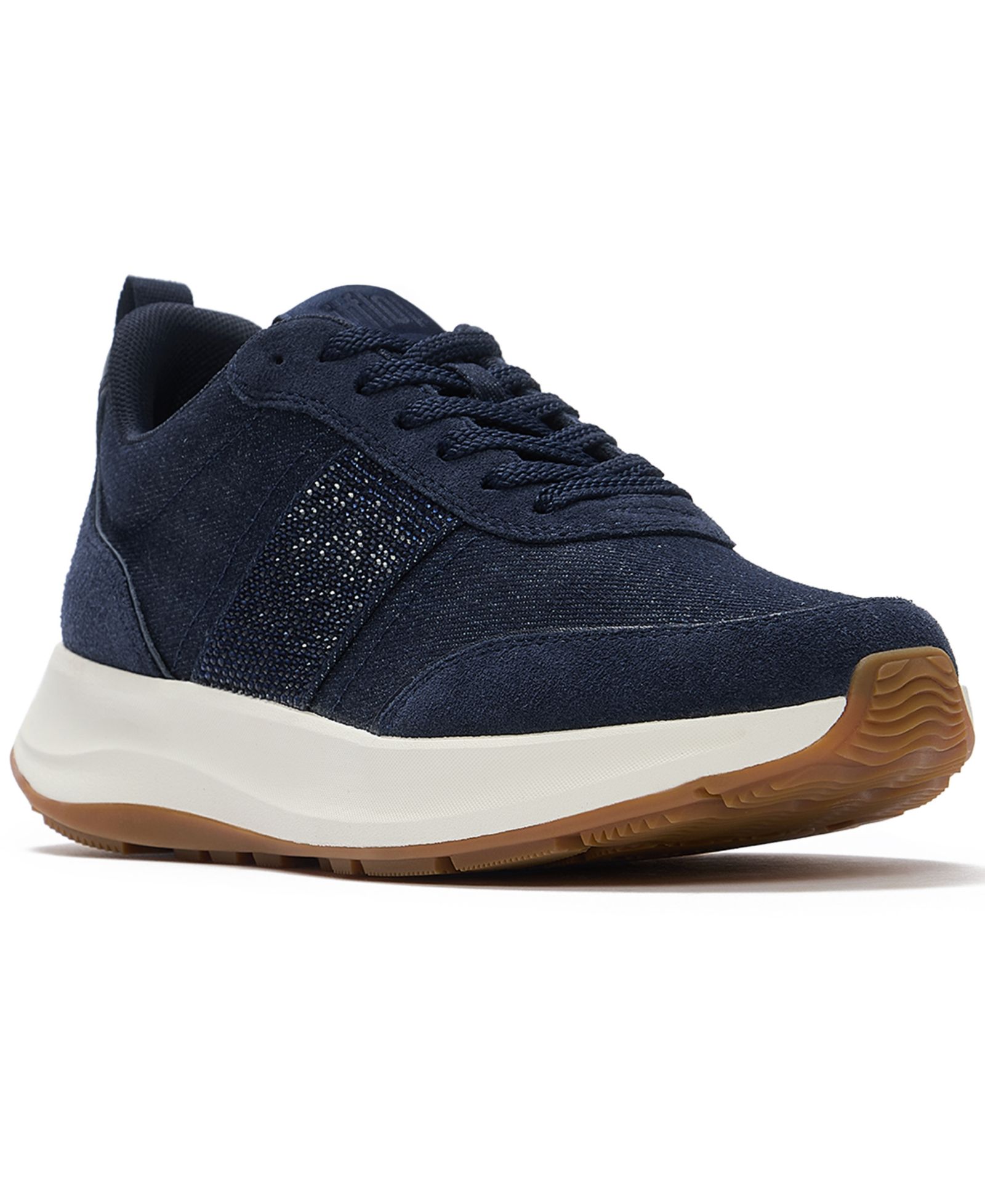 FitFlop Женские дти denim-кеды F-Mode Flow Crystal с шнуровкой