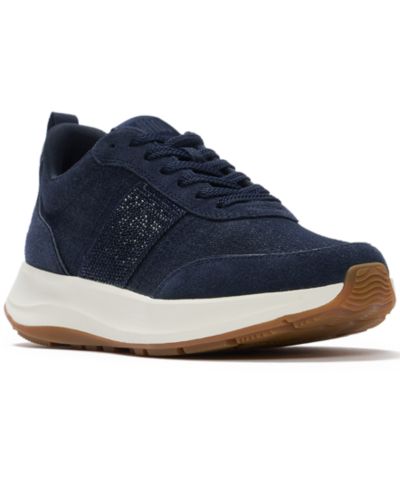 FitFlop Women's F-Mode Flow Crystal Lace-Up Denim Sneakers