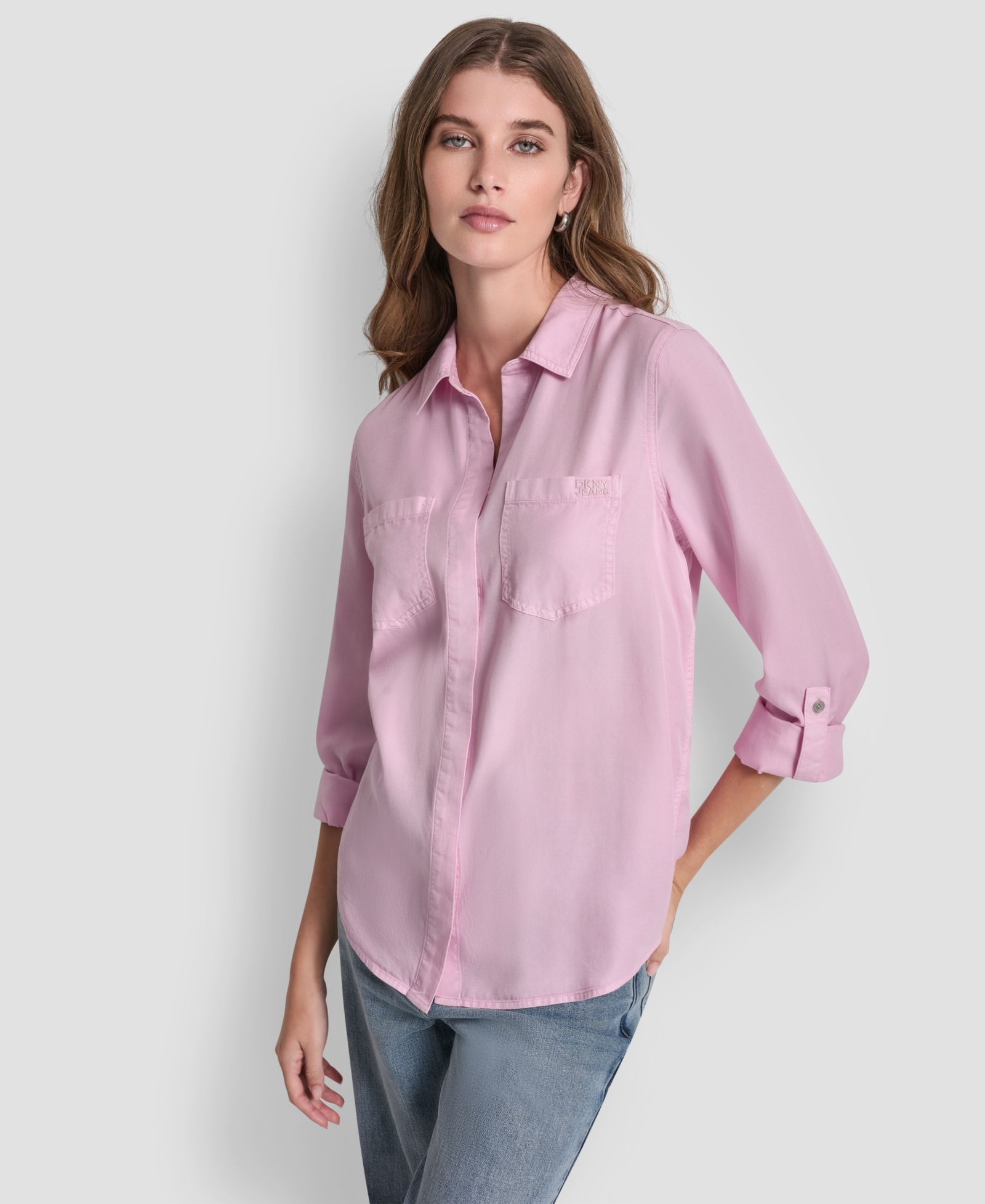 Женская рубашка DKNY Jeans Garment-Dye & Print Split-Back
