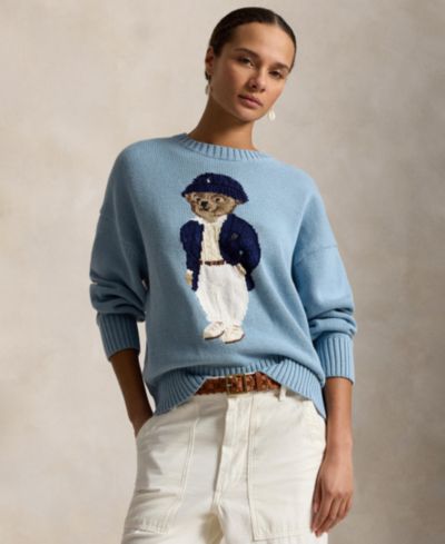 Polo Ralph Lauren Women's Polo Bear Oversized Crewneck Sweater
