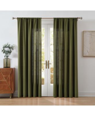 Cannon Percale 200 Thread Count Solid 100% Cotton Drape Pair 2 Piece Window Curtain
