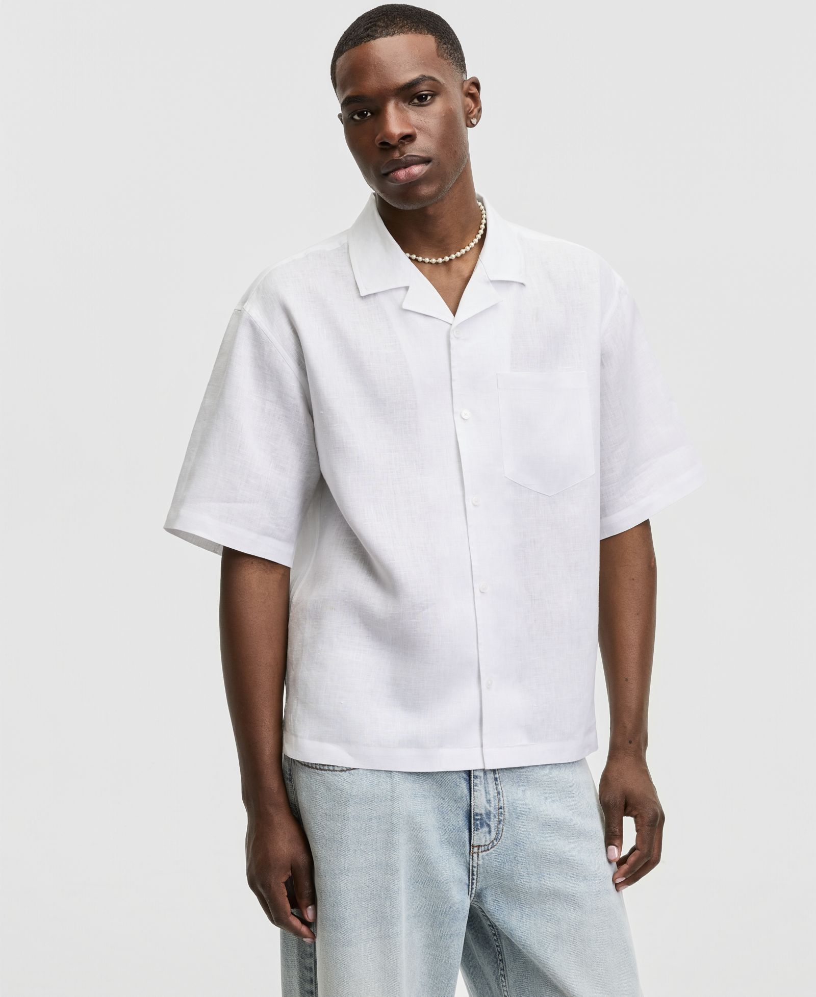 Mode of One Мужская рубашка Camp из льна, Boxy-Fit