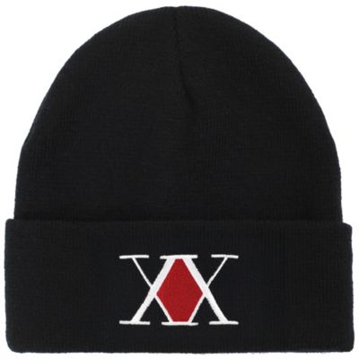 Hunter X Hunter Men's Embroidered Logo Black Cuff Beanie.