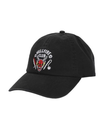 Stranger Things Men's Hellfire Club Black Unstructured Baseball Cap
