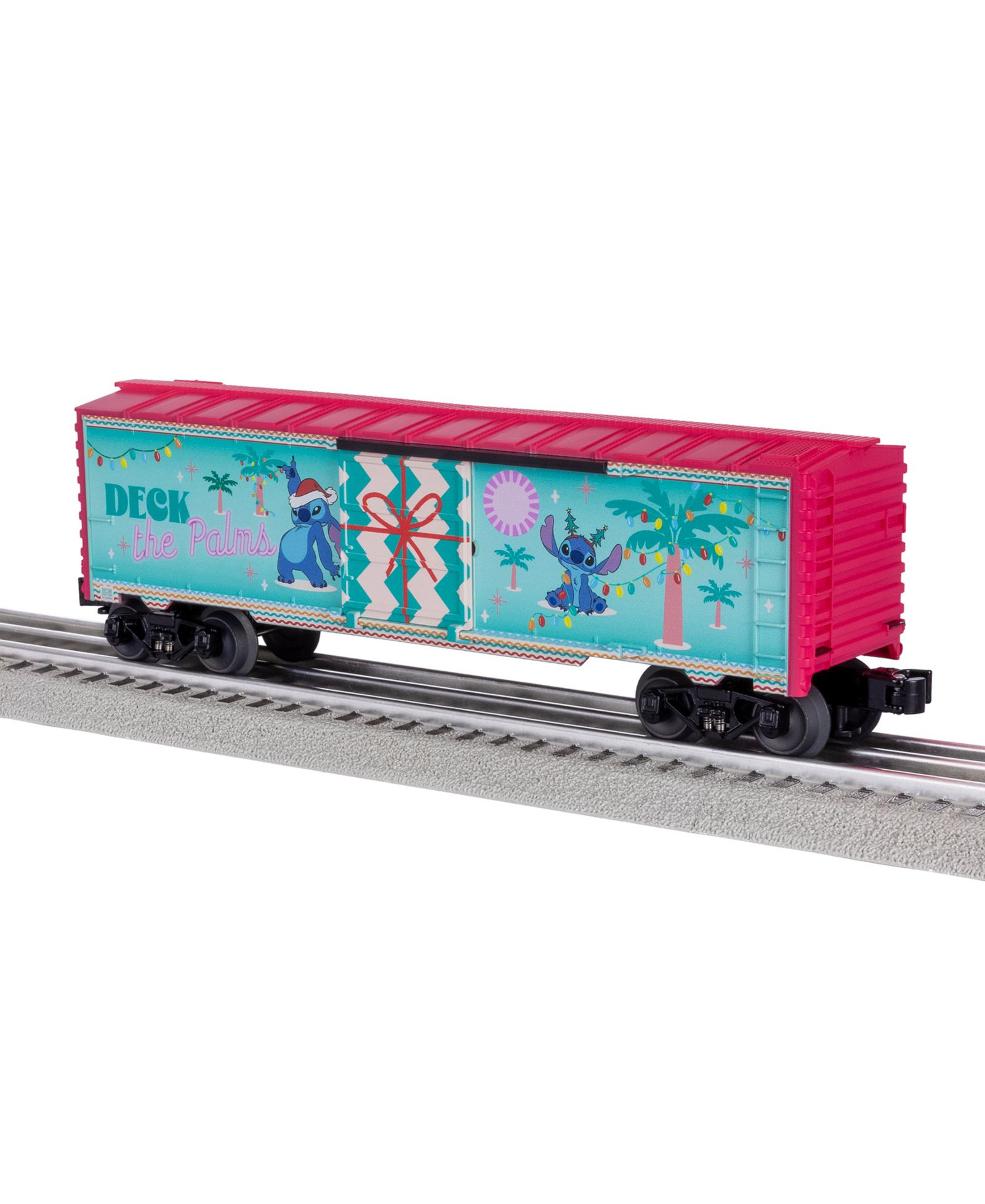 Lionel O Gauge Disney Stitch Decking the Palms Christmas Boxcar