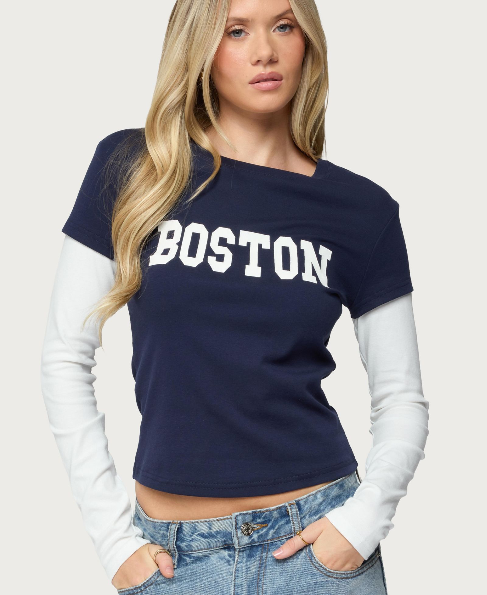 Edikted Women's Boston Layered Long Sleeve T Shirt