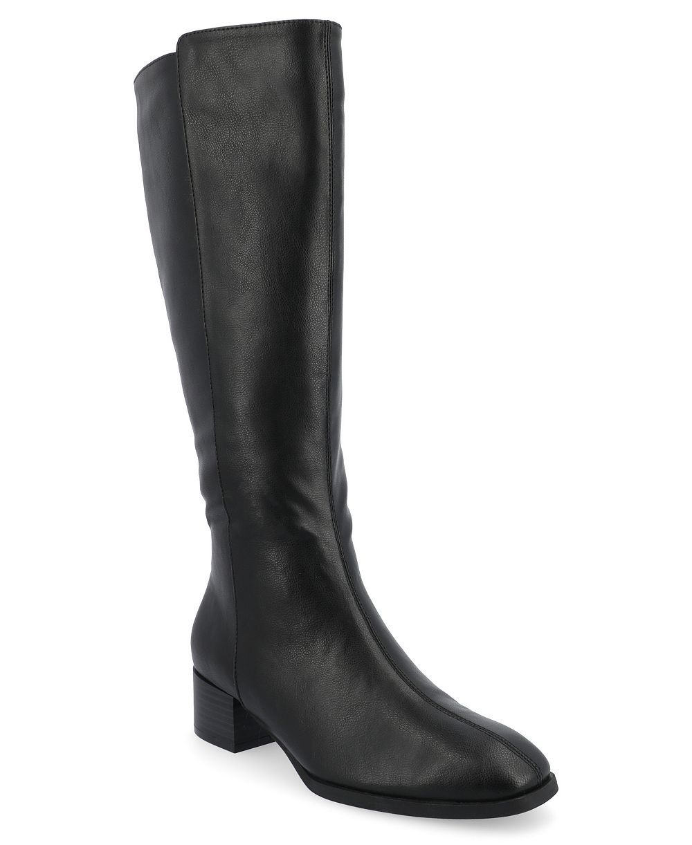 Journee Collection Women's Devri Extra Wide Calf Block Heel Knee High Boots