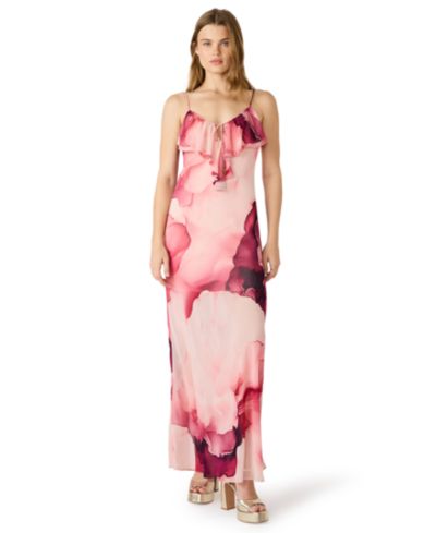 Steve Madden Women's Printed V-Neck Maxi Dress