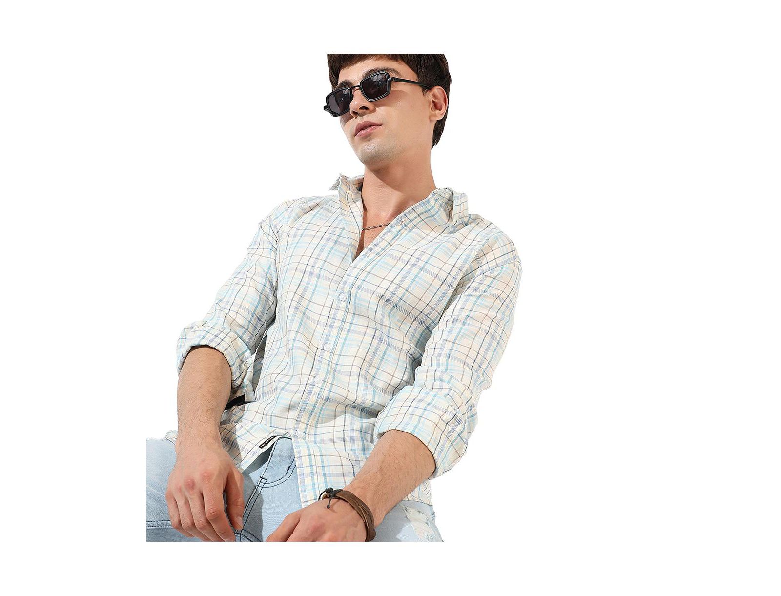Мужская рубашка Campus Sutra Multicolour Checkered Regular Fit Casual