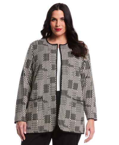 Женский кардиган Rafaella Plus Size Geo Patch Pocket