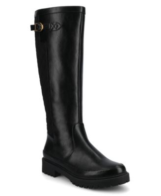 Journee Collection Women's Zemmie Wide Calf Lug Sole Knee High Boots