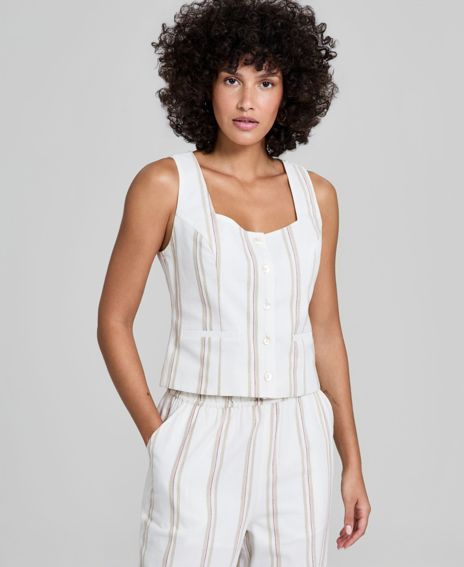 And Now This Women's Square-Neck Striped Vest, Macy's Exclusive