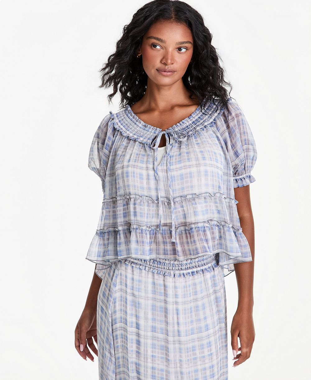 And Now This Women's Ruffled Tie-Neck Top, Macy's Exclusive