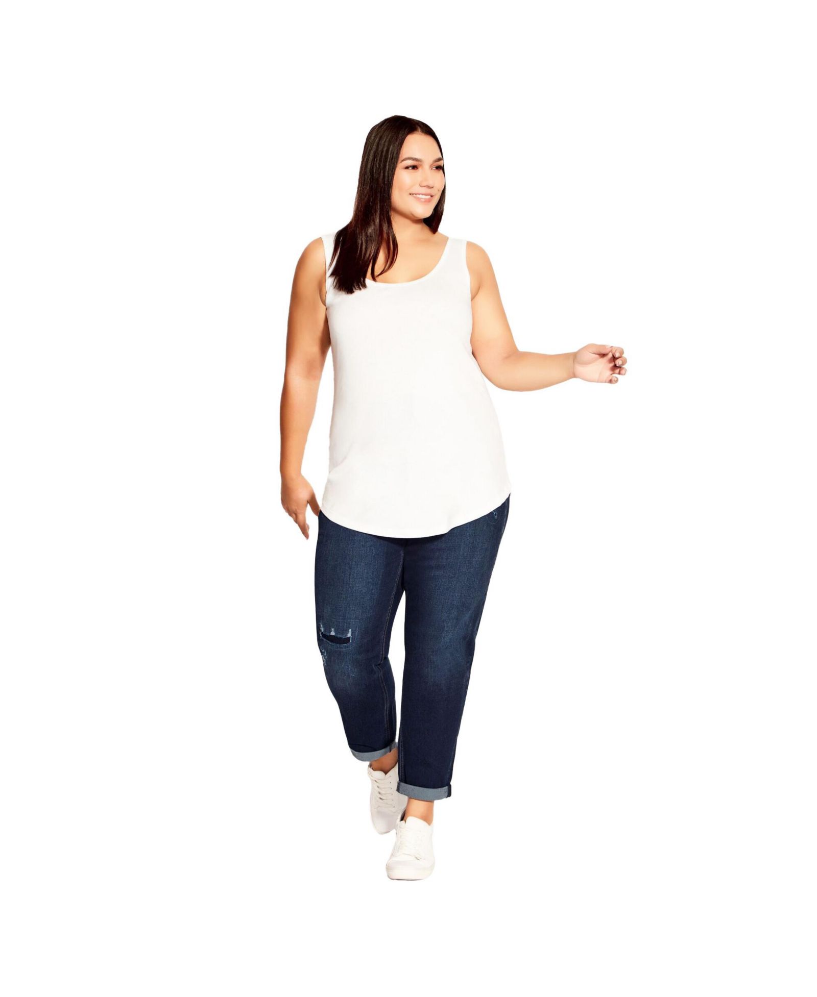 Avenue Женские джинсы Girlfriend Rip Plus Size Tall