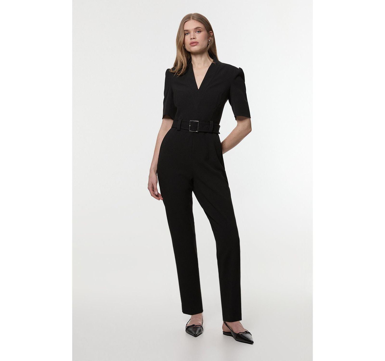 Женский комбинезон Karen Millen с поясом из крепа