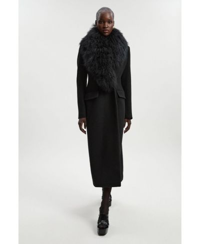 Женское миди-пальто Karen Millen Wool Detachable Collar