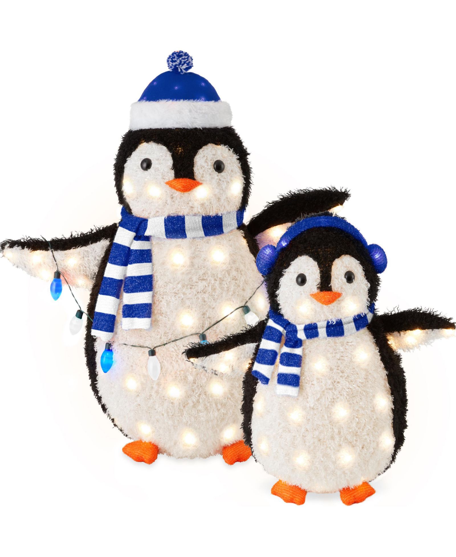 Рождественское украшение Best Choice Products 2-Piece Lighted 3ft Pop-Up Penguin Family 150 LED Lights