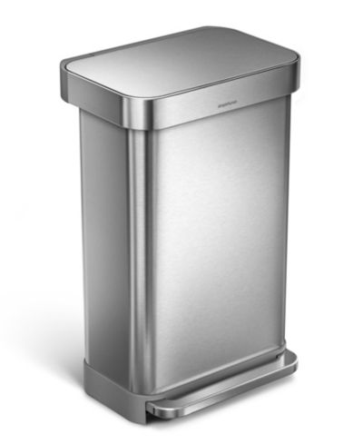 Мусорное ведро Simplehuman 45 Liter Rectangular Steel с карманом для пакетов