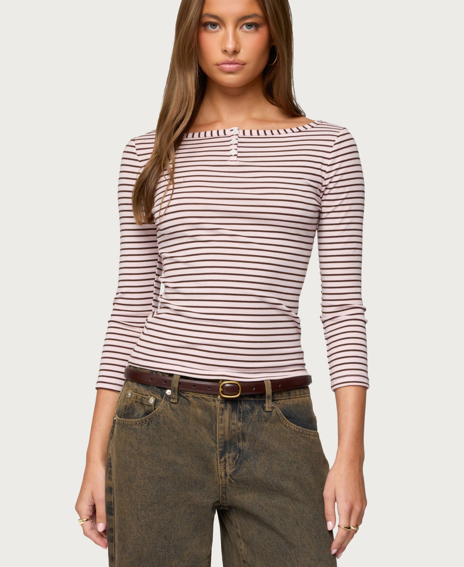 Топ Edikted Women's Avigyle Striped Boat Neck
