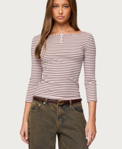 Топ Edikted Women's Avigyle Striped Boat Neck