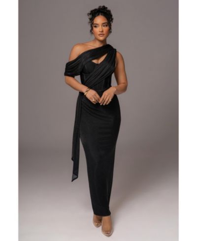 JLUXLABEL Women's Metallic Celestina Draped Maxi Dress
