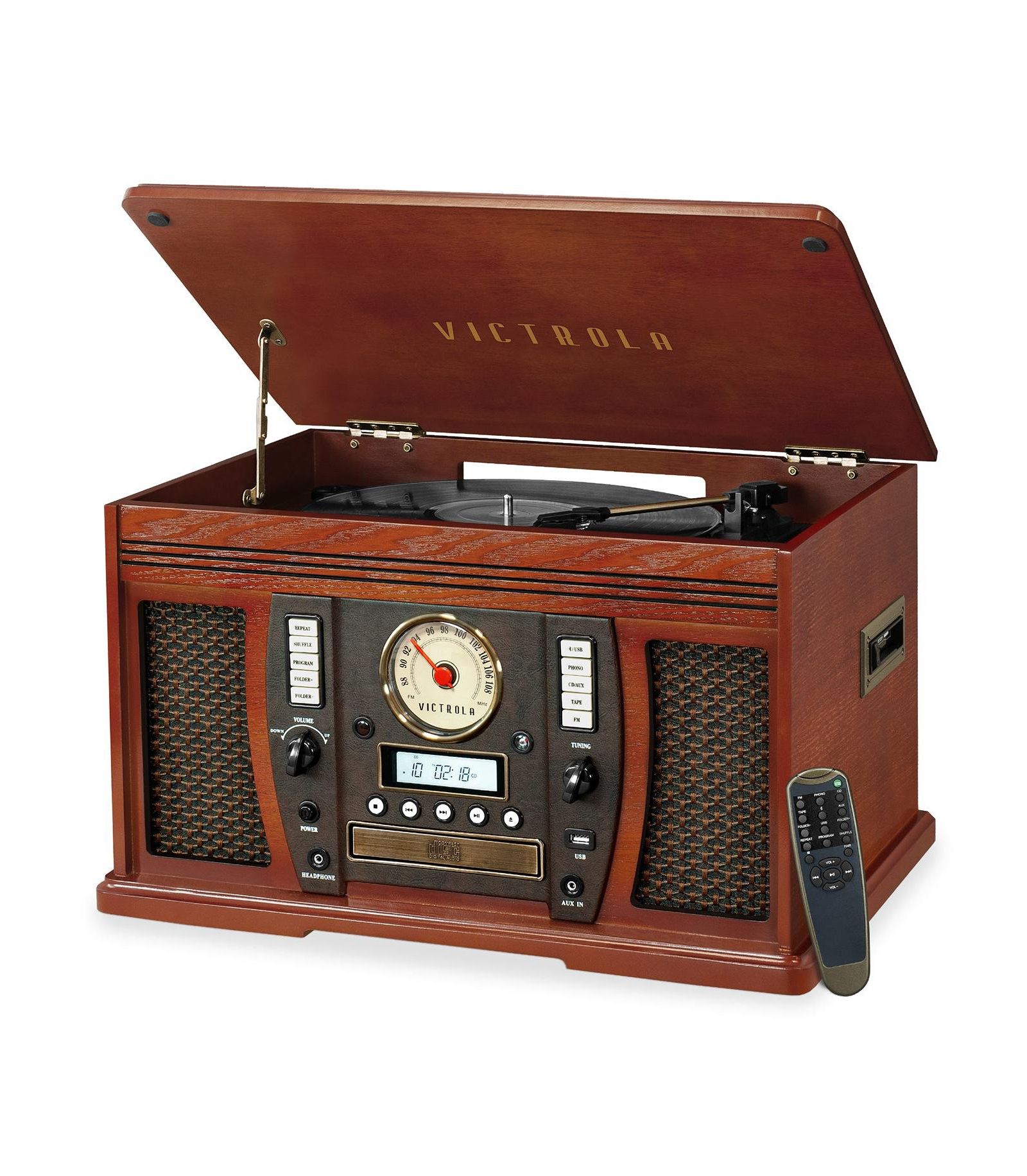 Victrola Aviator Signature Bluetooth проигрыватель виниловых пластинок, Mahogany