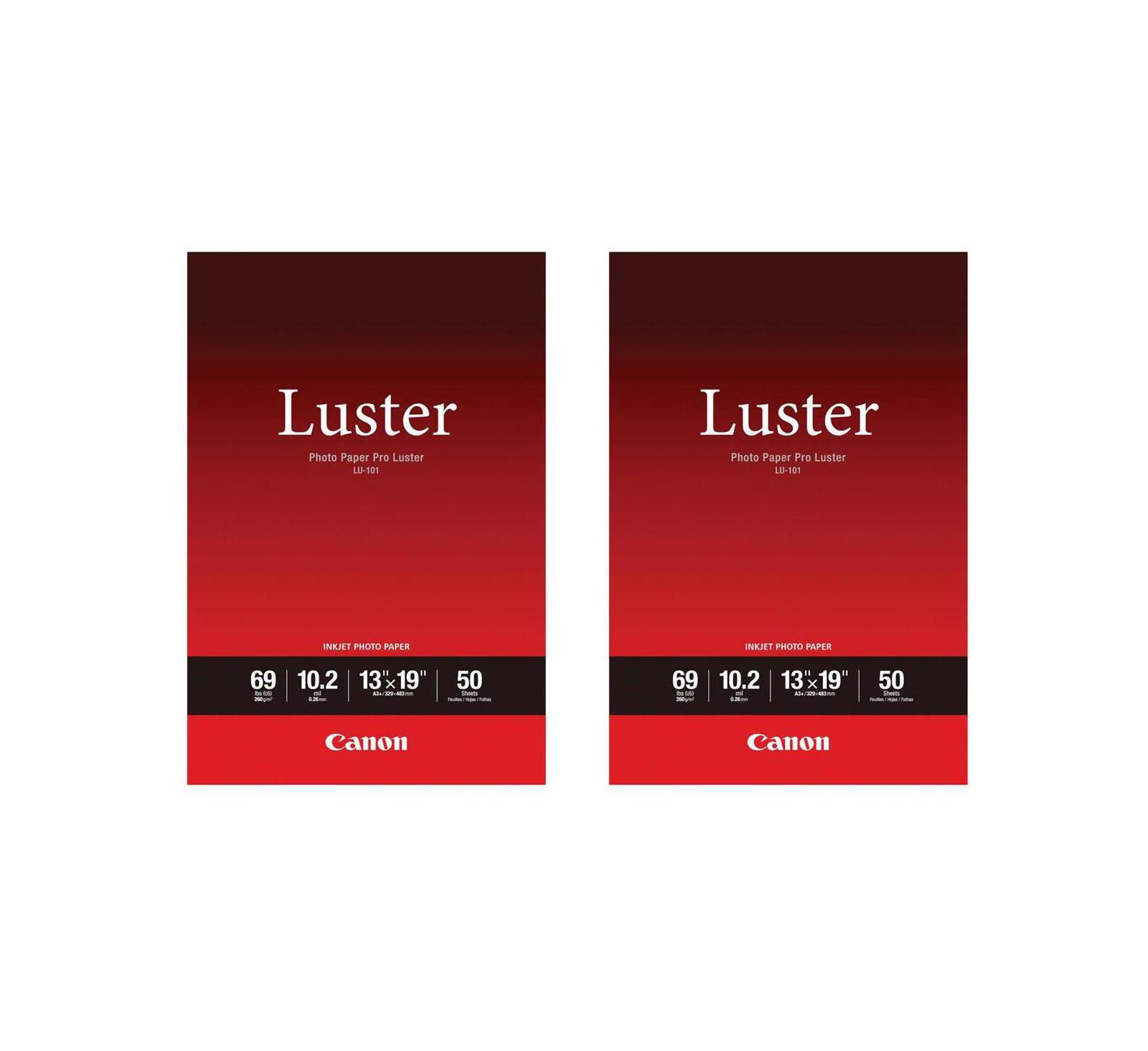 Canon 2 Pack LU-101 Pro Luster Photo Paper (13x19"), 50 Sheets