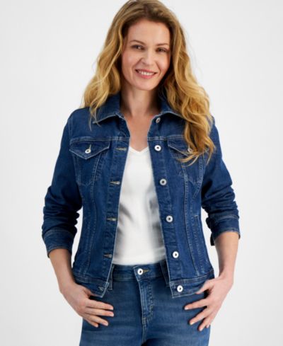 Женская джинсовая куртка Style & Co Petite Classic Denim Trucker