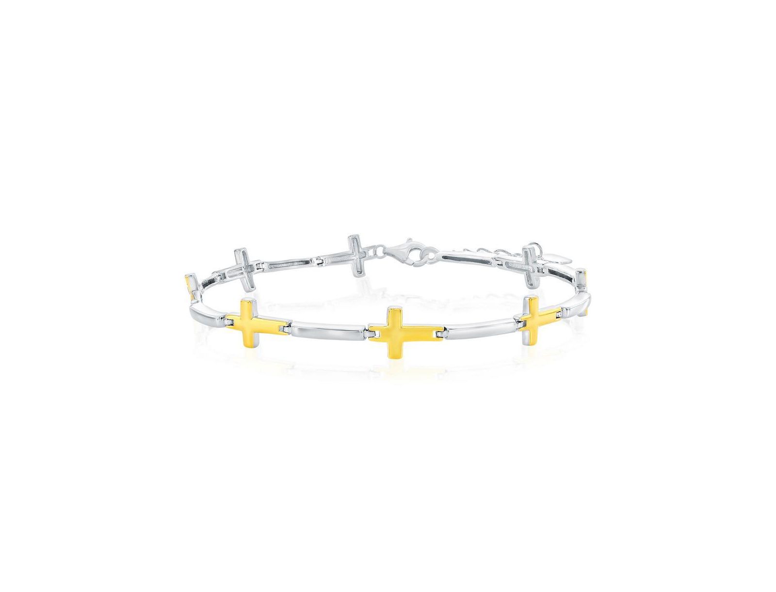 Браслет Simona Sterling Sideways Cross Plated