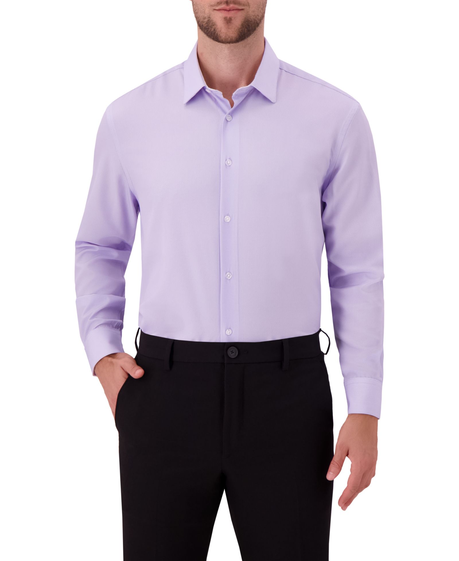Report Collection Men's 4-Way Geometric-Print Spread-Collar Woven Dress Shirt