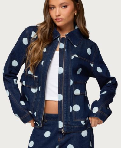 Женский джинсовый жакет Edikted Leyah Polka Dot Oversized