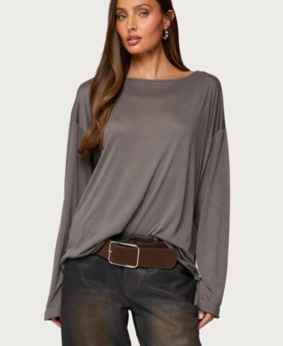 Женская объемная полупрозрачная футболка Edikted Long Sleeve
