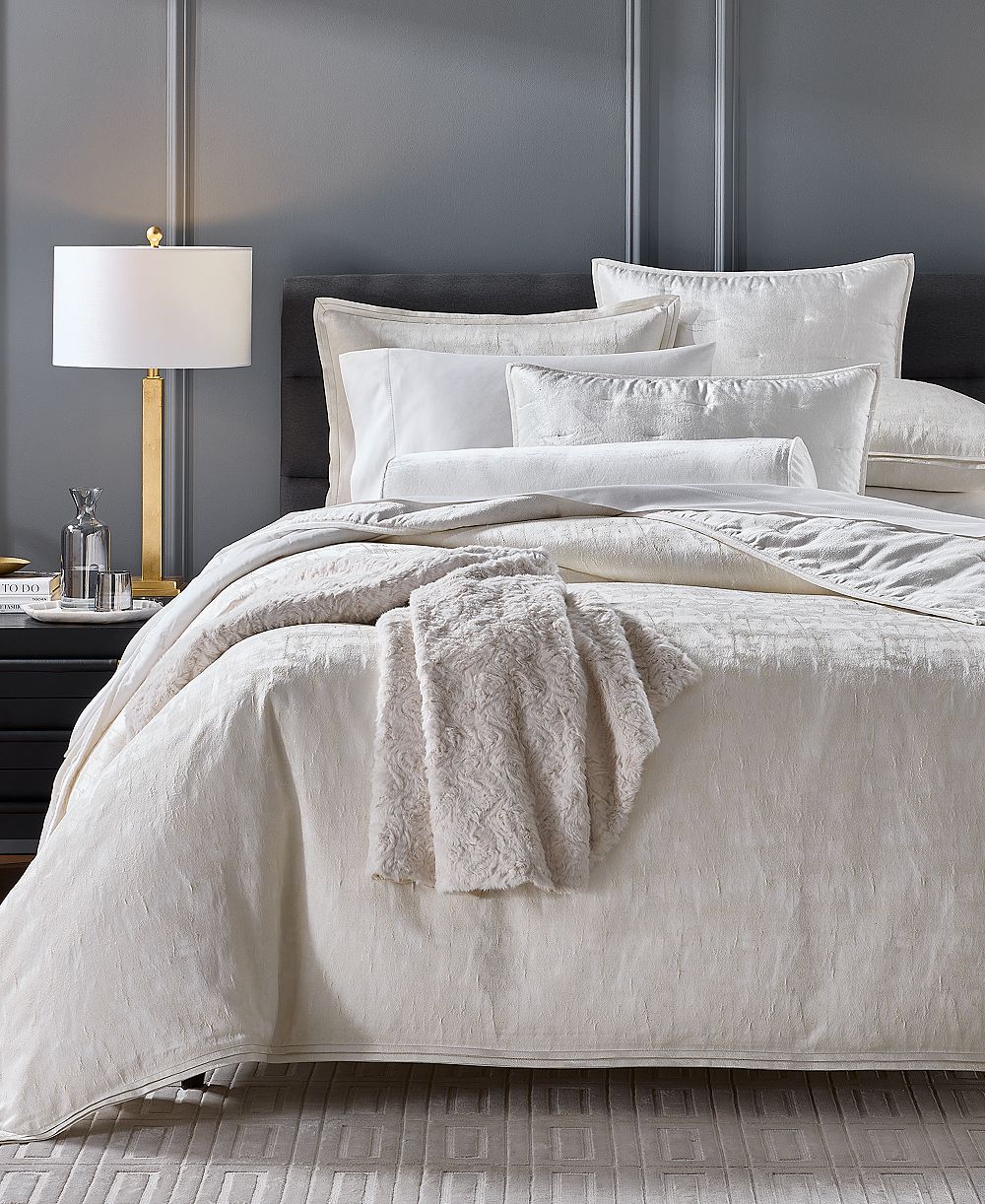 Hotel Collection Cresca Solid 3-Pc. Duvet Cover Set, Full/Queen, Macy's Exclusive