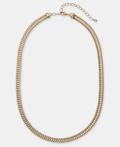 On 34th Wheat Link Gold-Tone Chain Collar Necklace, 18" + 3" extender, Macy's Exclusive