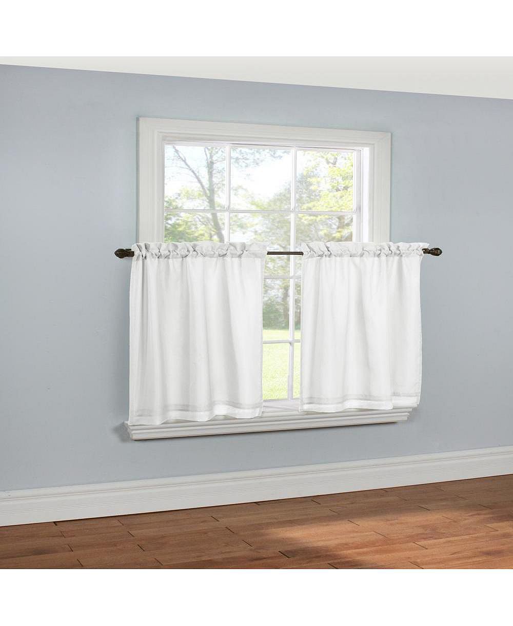 Thermavoile Rhapsody Lined Light Filtering Thermal Barrier Curtains Rod Pocket Curtain Tiers Pair Each, 54" x 24"
