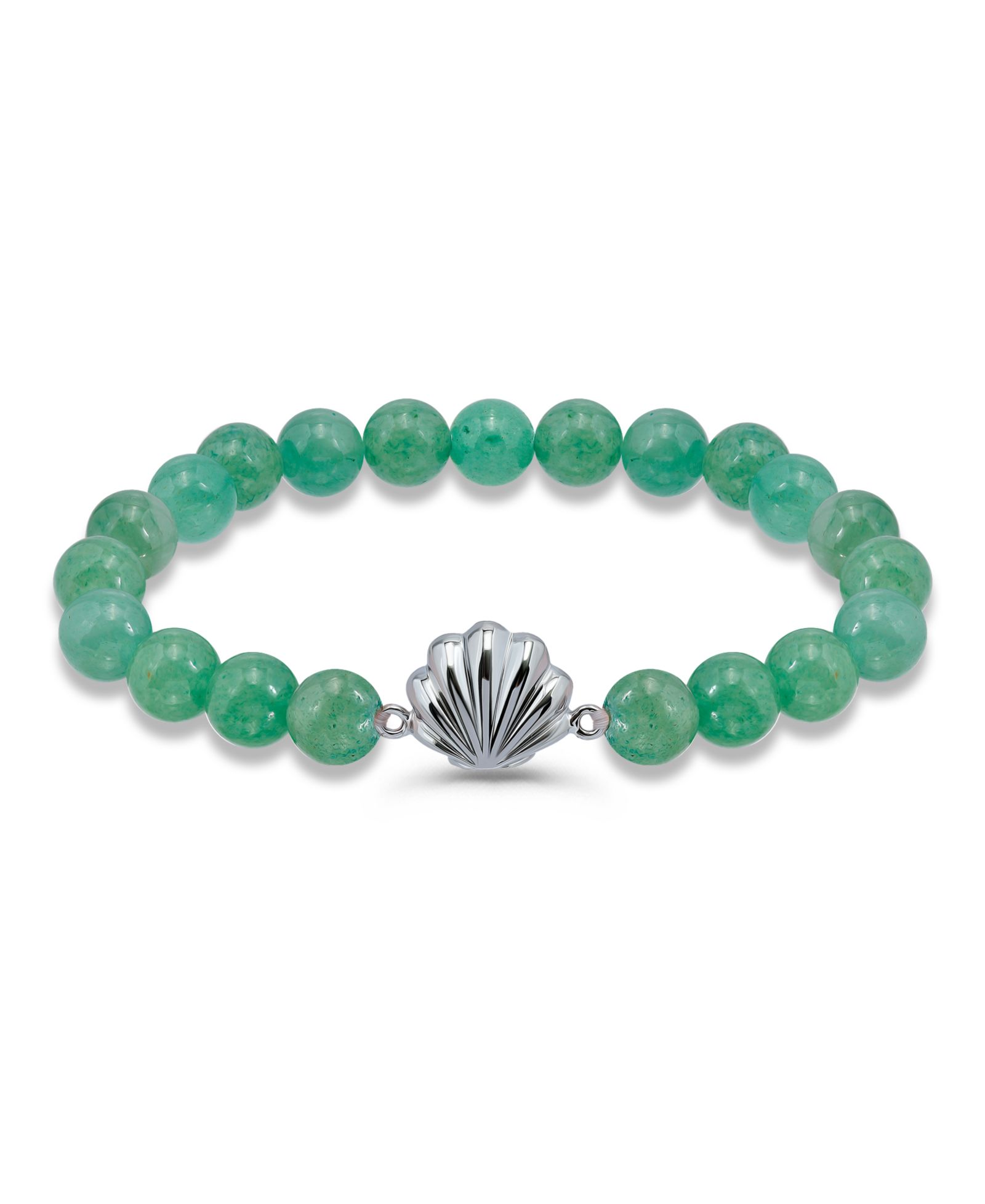 Браслет Macy's Howlite Chrysocolla Beads and Dolphin Charm Station Silver Plated Stretch