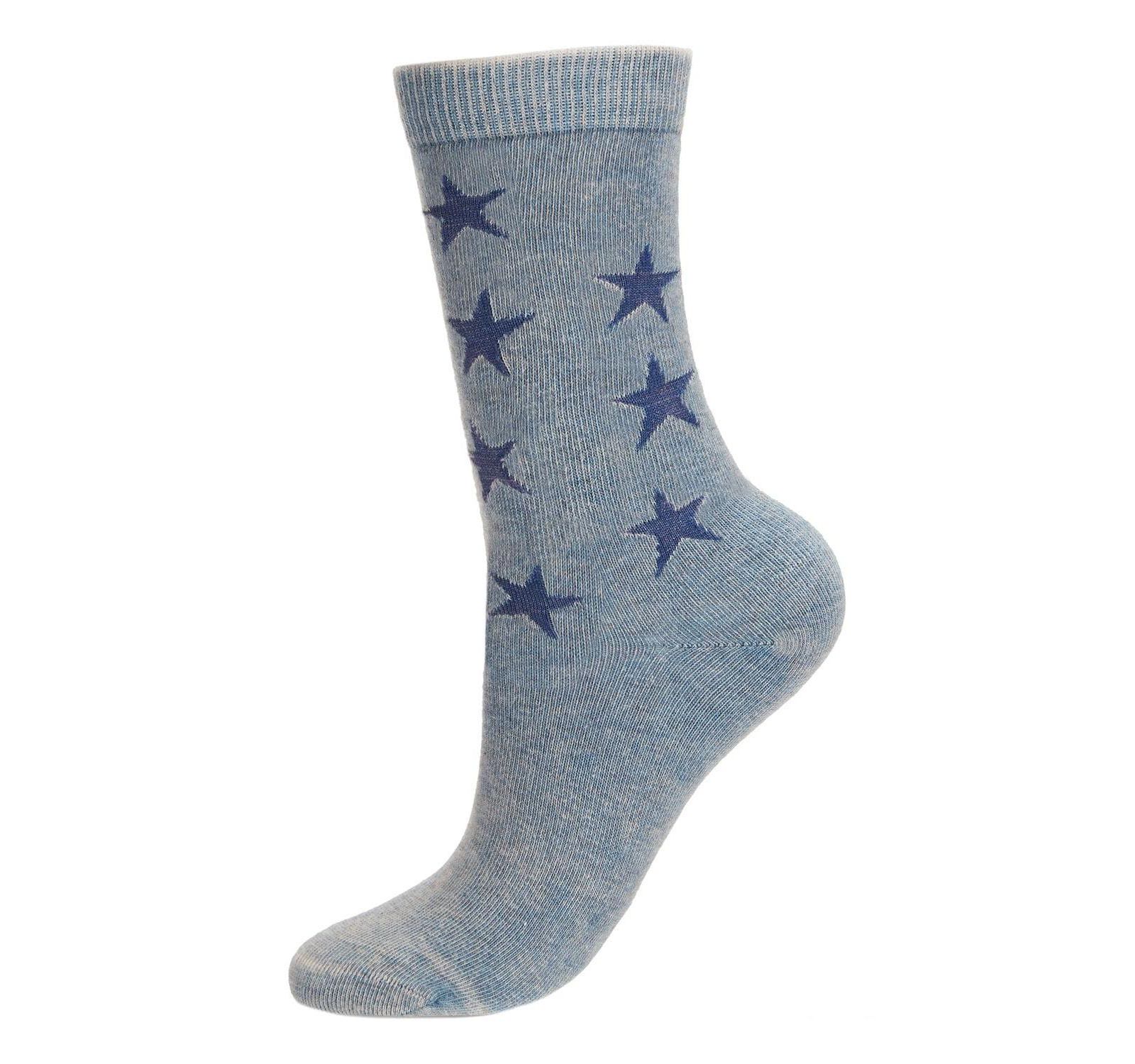 MeMoi Женские хлопковые носки с эффектом Acid Wash и принтом Star
