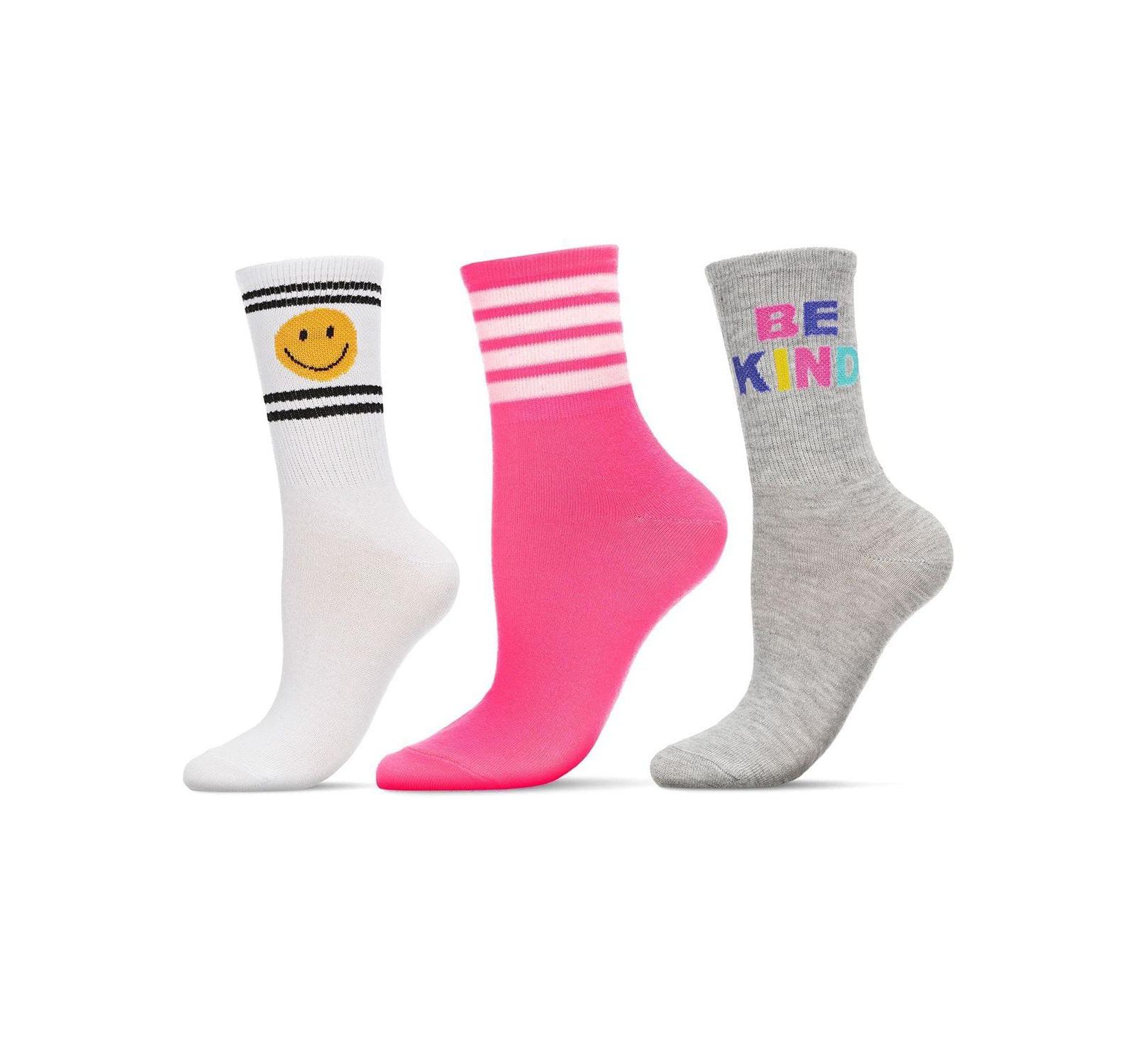 MeMoi Women's 3 Pair Bundle Active Crew Socks