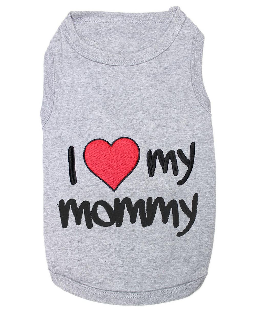 Футболка для собак Parisian Pet I Love Mommy Gray