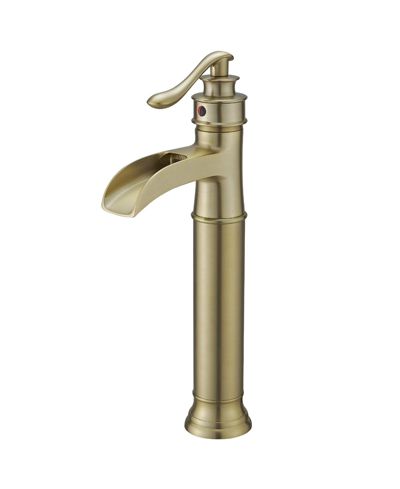 Смеситель для раковины Greenspring Waterfall Single Handle Brushed Gold