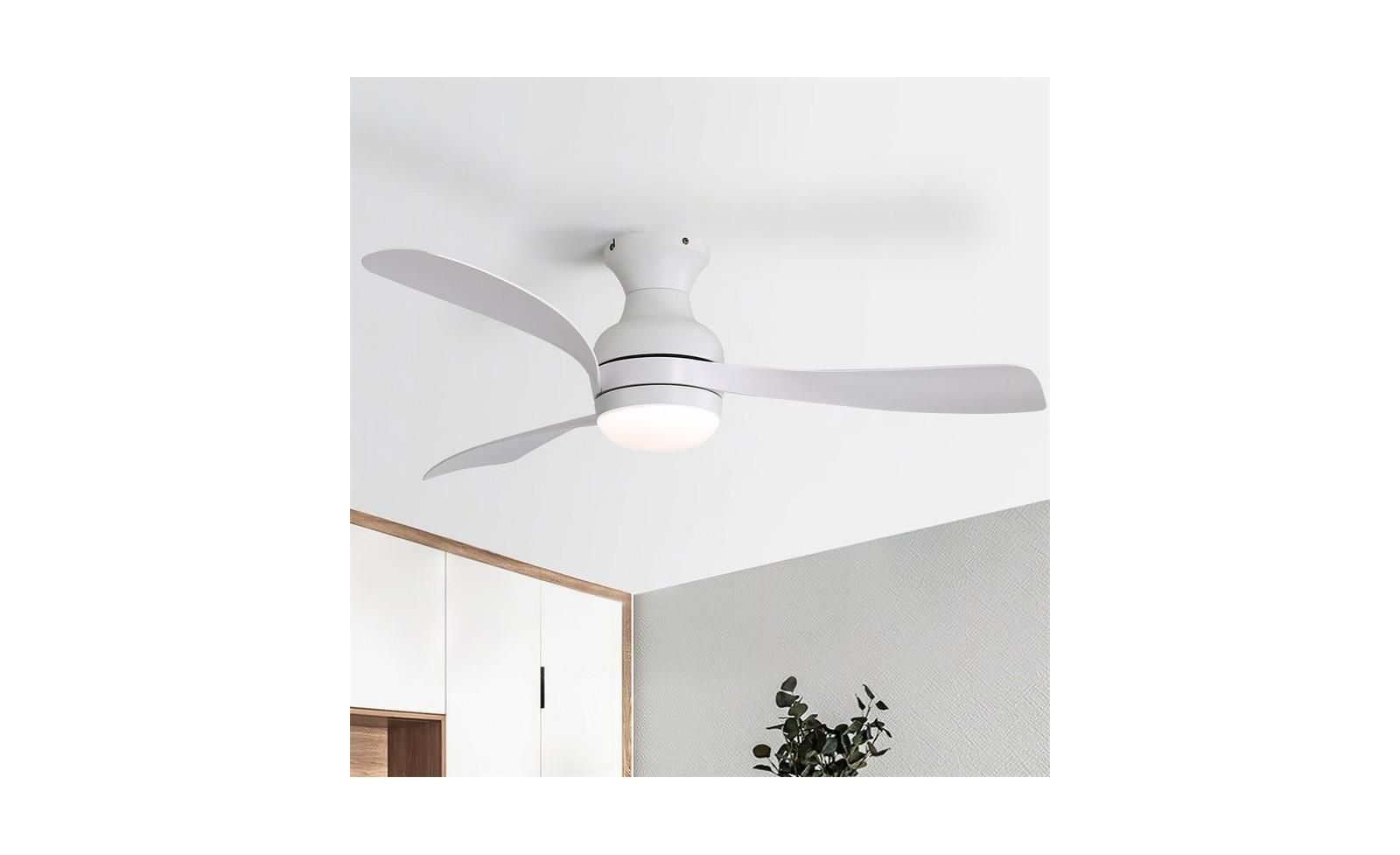 Потолочный вентилятор Sofucor 52-inch White с LED светом и пультом управления