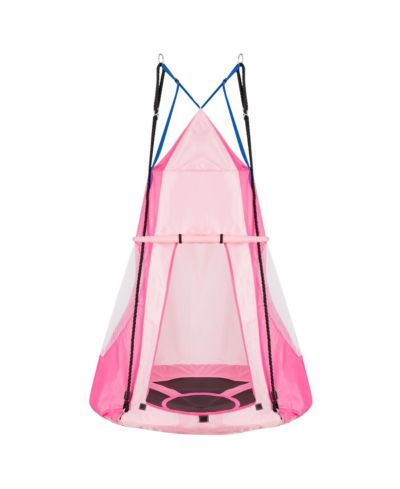 Подвесное кресло-шатер SKONYON 2-in-1 40 Inch для детей, розовое