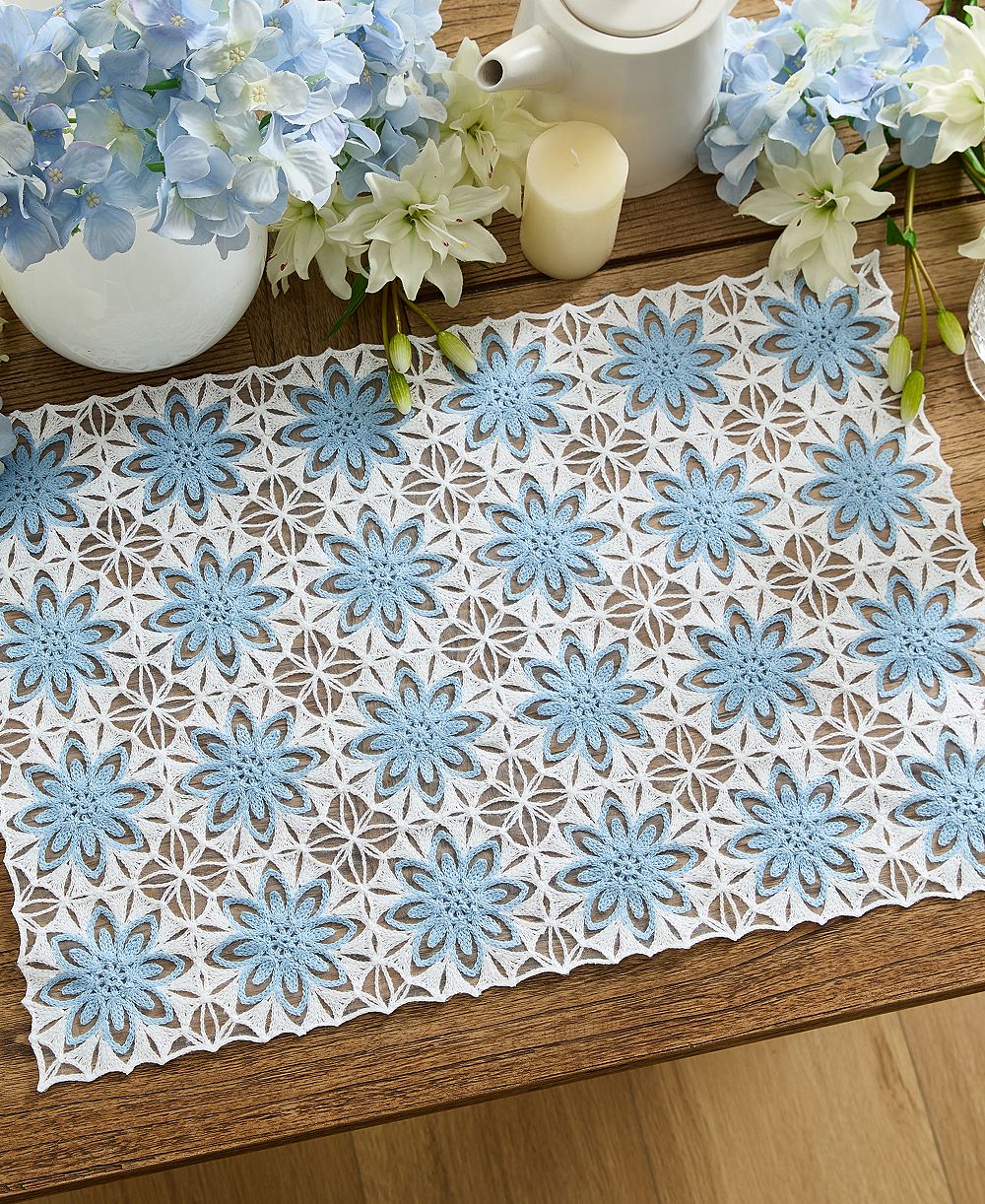 Декоративные салфетки Elrene Crochet Floral, набор из 4 шт