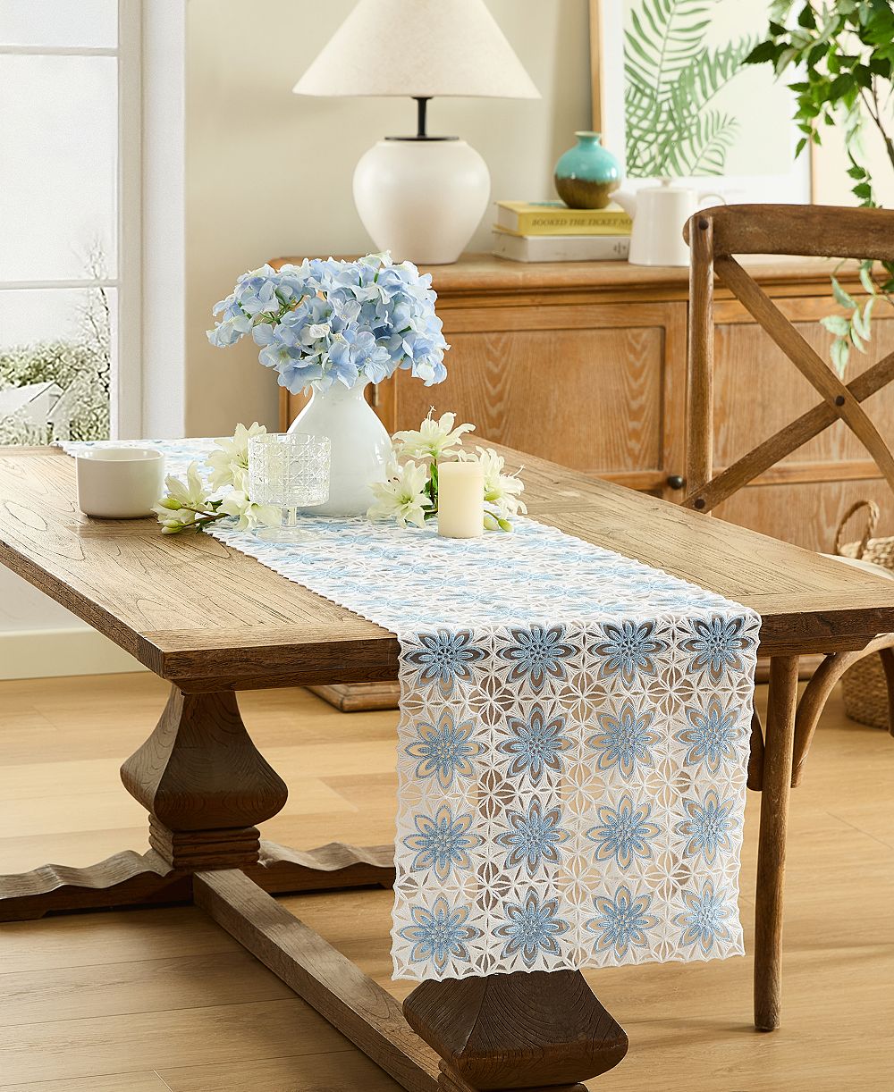 Elrene Crochet Floral Table Runner, 14" x 70"