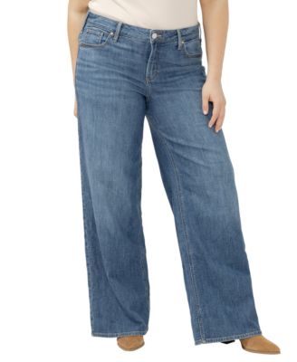 Silver Jeans Co. Джинсы Plus Size Suki Mid Rise Wide-Leg Curvy Fit