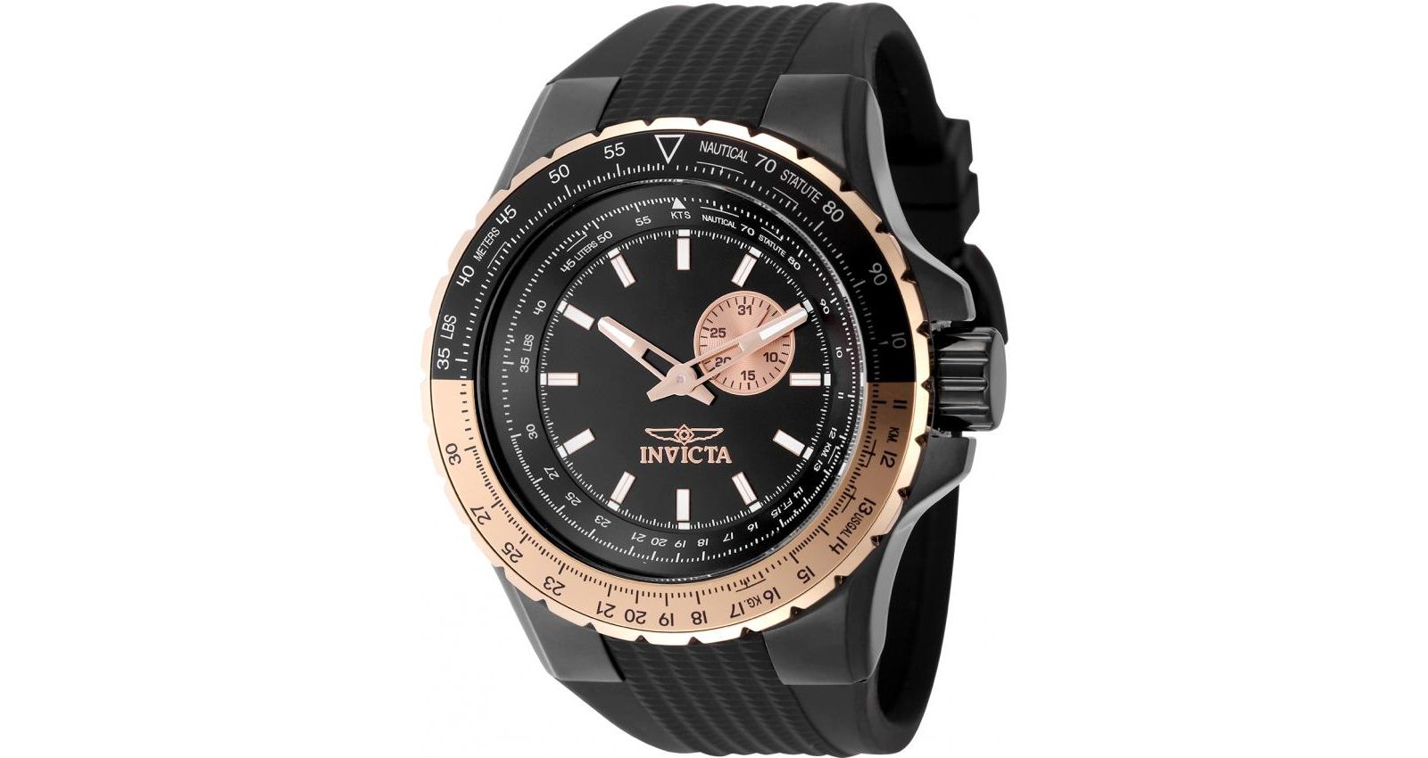 Invicta Men's 49725 Aviator Quartz VD72 Black Dial Watch