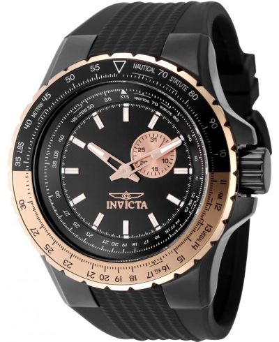 Мужские кварцевые часы Invicta 49725 Aviator VD72 Black Dial