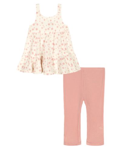 Calvin Klein Детский комплект из туники и леггинсов Floral Gauze, 2-Piece Set, 2T-4T