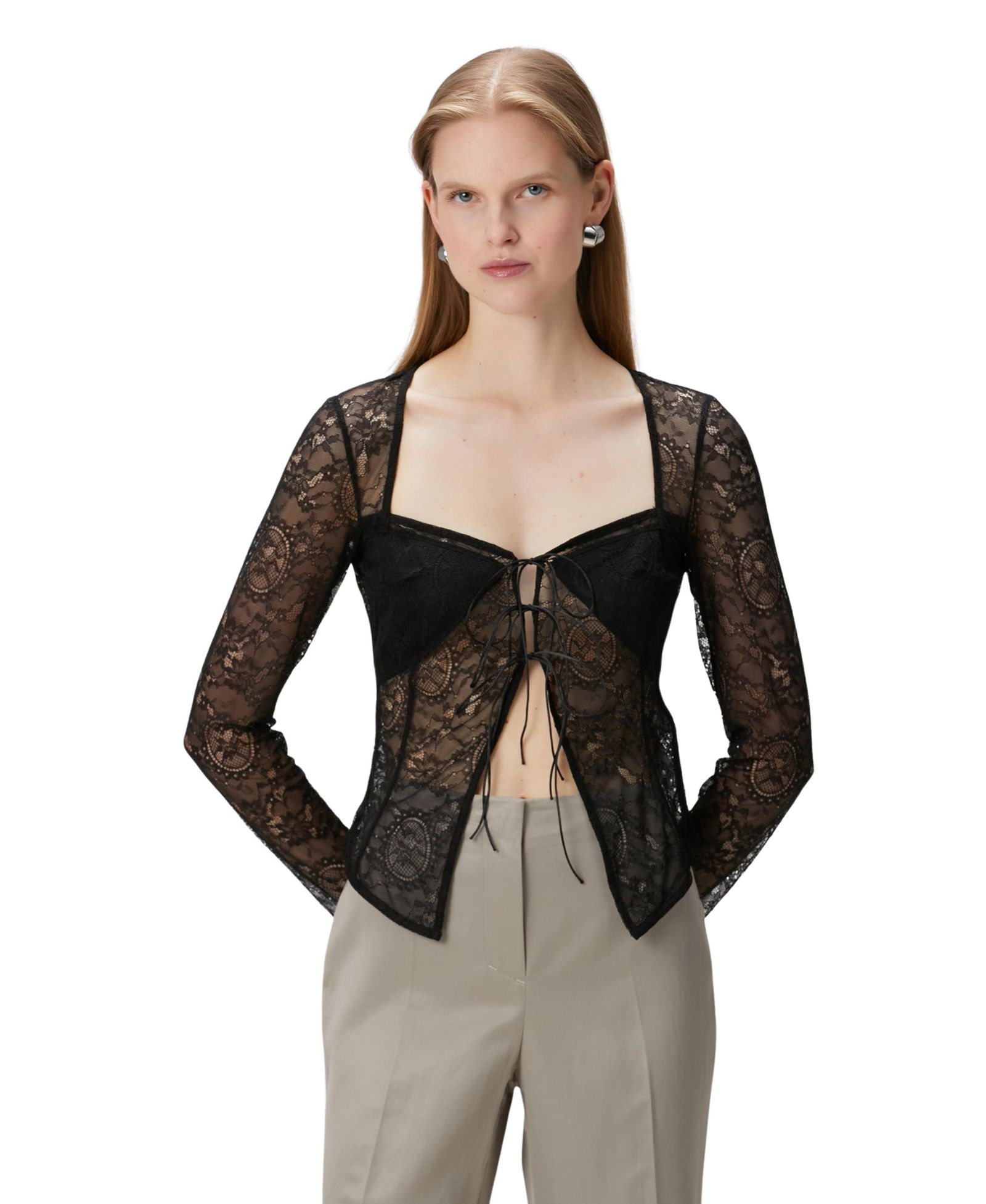 Топ PCFG Women's Long-Sleeve Black Lace